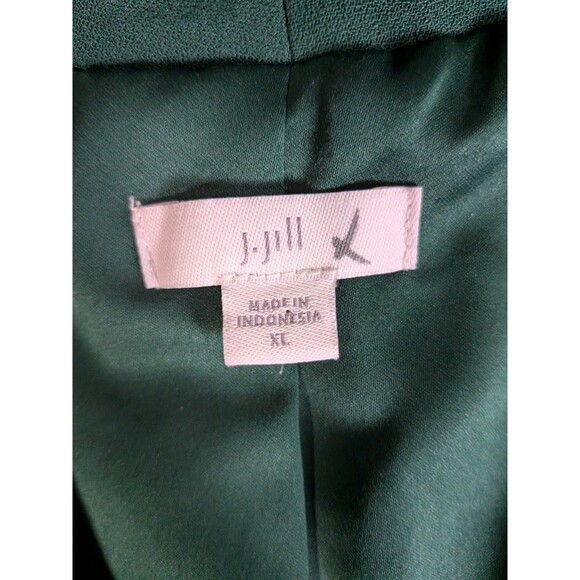 J Jill Jacket Blazer Celtic Dress Coat Women's XL Kelly Green Boxwood Button - Picture 13 of 14